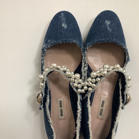 MIU MIU denim shoes with pearls, size 39 - Picture 4 of 10